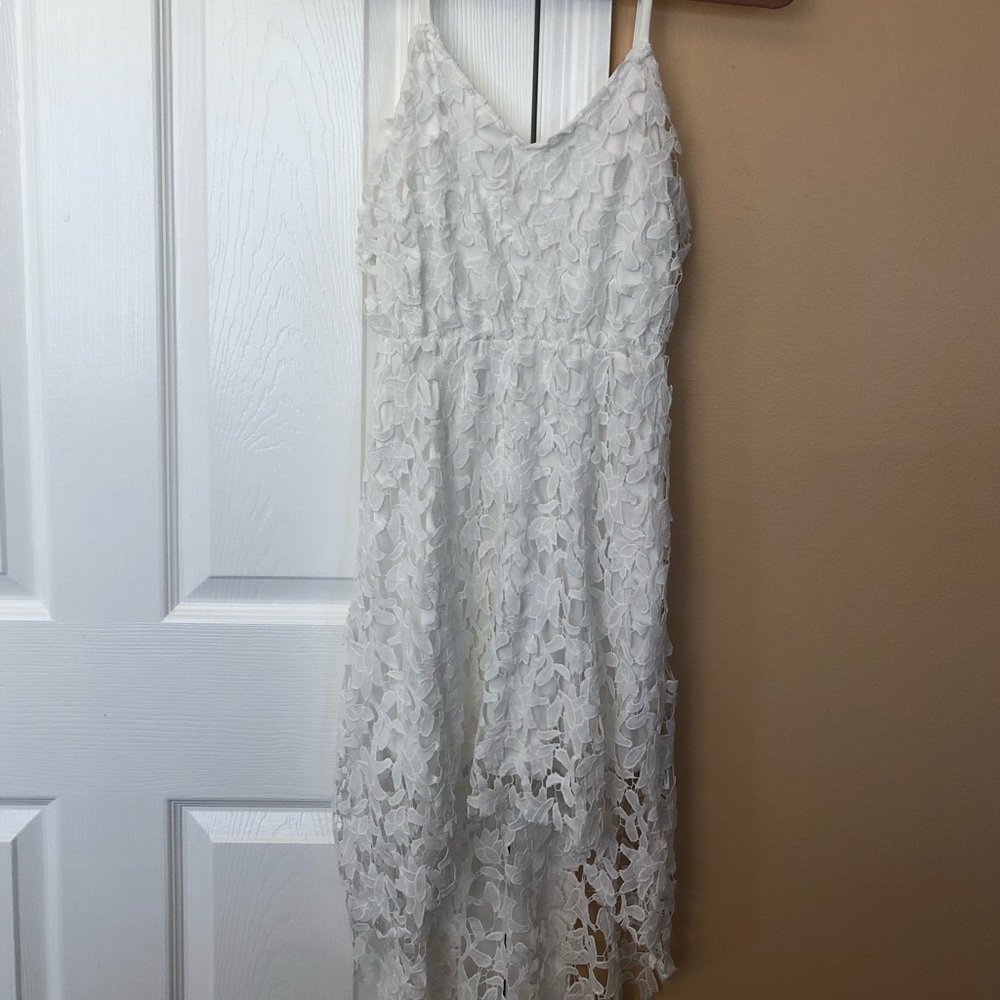 Choies White Lace High Low Dress